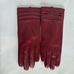 GENUINE LEATHER BURGUNDY GLOVES WITH TECH TOUCH